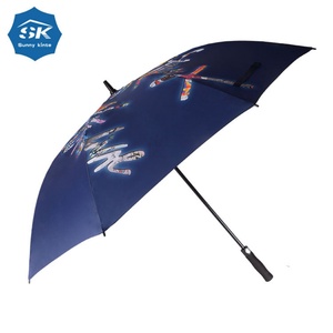 Company Annual Meeting Gifts Company logo Full Print <b>Umbrella</b> Digital Print Golf <b>Umbrella</b> with Auto Control Button - Product Image 6