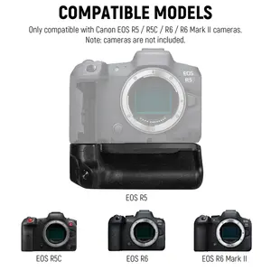 Para NEEWER con reemplazo de manija para <span class=keywords><strong>Canon</strong></span> <span class=keywords><strong>EOS</strong></span> R5 <span class=keywords><strong>R5C</strong></span> R6 R6 Mark II Cámaras sin espejo Empuñadura de batería - Product Image 3