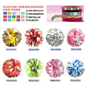 Pompones de Animadoras Personalizados al por Mayor - Mango de Bastón de Material PE, Duradero y Ecológico para Uso en Competencias - Product Image 2