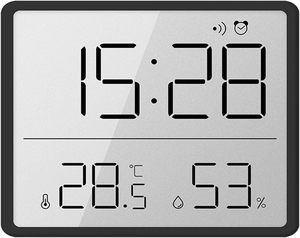 <strong>Digital</strong> <strong>Wall</strong> <strong>Clock</strong> <strong>Battery</strong> <strong>Operated</strong>, with Temperature, Humidity and Date, Large Display Calendar Alarm <strong>Clock</strong> for Bedroom, Office - Product Image 2