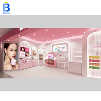 Vitrine design d'intérieur personnalisée pour salon de beauté, décoration, vitrine design pour cosmétiques, présentoir pour boutique de soins de la peau avec lumière assortie