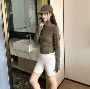<span class=keywords><strong>Haut</strong></span> de <span class=keywords><strong>sport</strong></span> d'été pour <span class=keywords><strong>femme</strong></span> avec fermeture éclair, nouveau modèle nude à <span class=keywords><strong>manches</strong></span> <span class=keywords><strong>longues</strong></span> pour le cyclisme, les sports de plein air, l'entraînement, léger et respirant, idéal pour le yoga - Product Image 3
