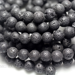 Natural Stone <strong>Black</strong> Lava Loose <strong>Beads</strong> Stone Wholesale for Jewelry DIY Design Making - Product Image 1