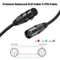 Câble DMX personnalisable de haute qualité, marque OEM, XLR mâle 3 broches vers XLR femelle, longueur 3 m, conducteur en cuivre nu pour microphone