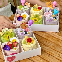 Boîte à gâteau personnalisée en papier kraft avec fenêtre, grille blanche, pour déjeuner, sorties printanières, thé de l'après-midi, parois transparentes épaissies