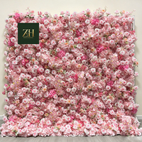 Rideau mural en tissu de fleurs de soie faites à la main, roses roses et rouges, pour fond de photographie, vente en gros