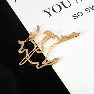 2025 Nueva gran oferta al por mayor Navidad refinar Metal liso ciervo pasador pinzas para el cabello horquillas - Product Image 5