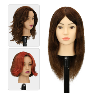 Tête de mannequin <span class=keywords><strong>d</strong></span>'enseignement en cheveux humains 100% naturels, 51 cm, cheveux raides pour la coupe, le tressage et les applications de <span class=keywords><strong>d</strong></span>écoloration des cheveux - Product Image 6