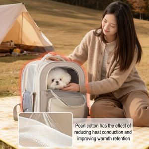 Luxury Solid Custom Designer Bag Logo-Lightweight Durable Eco-Friendly Large Size Portable 15kg Dogs <b>Cats</b> Travel Pet <b>Backpack</b> - Product Image 2