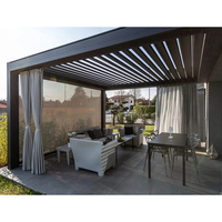 Gazebo motorisé en métal enduit de poudre 3x3 4x3 4x4x4 5x3 6x3m Kits de pergola à toit en aluminium avec lumières LED