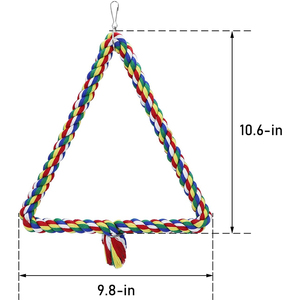 Vẹt tam giác dây cá rô với chuông bông dây chim cá rô leo khung cực chim <span class=keywords><strong>Bungee</strong></span> Đồ chơi Vẹt nhai đồ chơi - Product Image 3