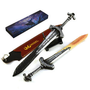 Épée de cosplay <span class=keywords><strong>Elden</strong></span> <span class=keywords><strong>Ring</strong></span>, modèle Gargoyle tout métal de 30 cm avec étui <span class=keywords><strong>en</strong></span> cuir, ornement cadeau pour garçons - Product Image 1