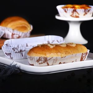 Rectangle Cupcake Liner Boîte De Papier Cuisson Bateau Forme Muffin Wrapper Pain Individuel Pain Conteneur Motif Imprimé Boulangerie Pan - Product Image 1