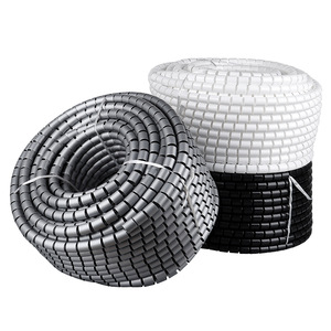 Gaine de protection ouverte LTS Litai pour câbles, organisateur de fils, noir, blanc, gris, rouleau de 10 m pour la gestion du câblage électrique - Product Image 1