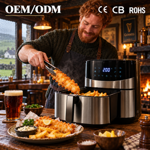 Friteuse à air chaud de cuisine 1500W 6.0L avec contrôle tactile, minuterie programmable 120 minutes, température réglable de 80 à 200°C pour bureau et garde-manger KA23016 - Product Image 1