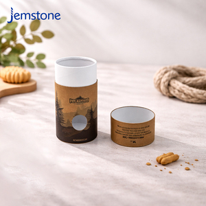 Recyclable Materials Kraft Cardboard Cylinder Packaging <b>Container</b> with Window Biodegradable Pet Snacks Food Grade Paper Tube - Product Image 4