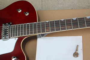 Guitare Électrique Demi-Caisse Flyoung Rouge Vin 6 Cordes - Product Image 4