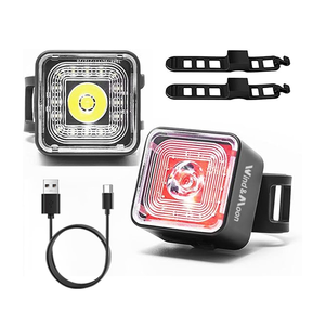 Luz Delantera y Trasera para Bicicleta con Sensor <span class=keywords><strong>de</strong></span> Freno Inteligente, Impermeable, para Ciclismo Nocturno, Advertencia, Juego <span class=keywords><strong>de</strong></span> Luces Delanteras y Traseras para Bicicleta - Product Image 1