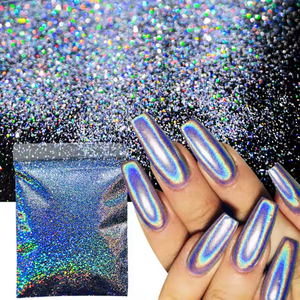 Brillo holográfico de 0,2mm, 10 g/bolsa, espejo láser ultrafino mágico para arte de uñas y decoraciones navideñas, polvo Holo - Product Image 4