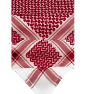 Moda de luxo Homens Cachecol Cashmere Beath Red Plaid Stripe Bordado Yemeni Shemagh Yashmagh Keffiyeh Scar Homens Turbante