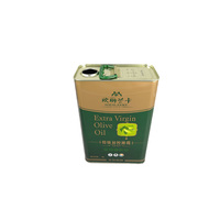 Bidon d'huile d'olive en métal vide de 3 L, vente en gros, bidon d'huile carré de style F avec couvercles en plastique