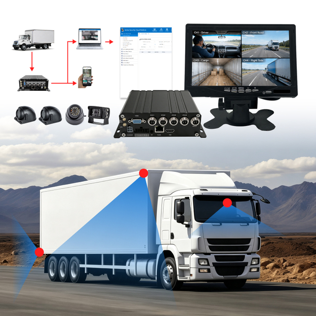 4CH SSD Mini MDVR 4G GPS RJ45 CMSV6 for Truck Fleet Monitoring