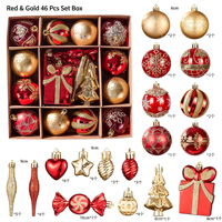 Ensemble d'ornements de boules de Noël en PVC peint électrolytique, pendentifs pour arbre de Noël, décoration de fête et de maison, 5 styles