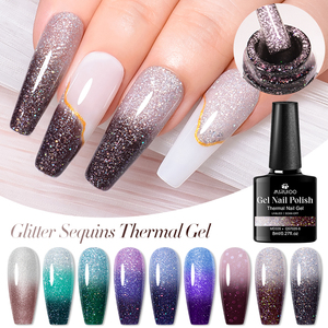 Msruioo 8ml bán vĩnh viễn véc ni ngâm UV LED Nail Gel nhiệt gel sơn móng tay nhiệt độ thay đổi màu sắc gel móng tay - Product Image 3