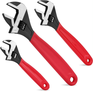 Jeu de clés à molette réglables 3 pièces, qualité industrielle et bricolage, acier phosphate noir, haute capacité de couple, personnalisable OEM - Product Image 1