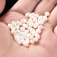 Perles de riz naturelles d'eau douce en gros, grandes perles ovales à trou, breloques en vrac pour la fabrication de bijoux DIY