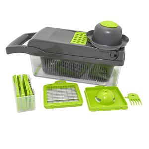 Mandoline de cuisine grise 14-en-1 Etable Slicer Mini Dicer Chopper Cutter pour fruits Etable pour salade d'oignons et de pommes de terre Etable Chopper - Product Image 1