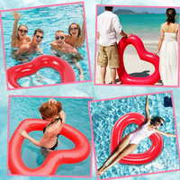 Bouée de piscine gonflable en PVC en forme de cœur de 43 pouces pour adultes, idéale pour l'été, la plage, les enterrements de vie de jeune homme et les anniversaires