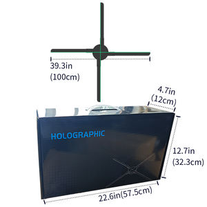 COEUX 100cm 4 lames 1600 LED <span class=keywords><strong>projecteur</strong></span> <span class=keywords><strong>holographique</strong></span> grande taille 3D ventilateur LED pour intérieur extérieur pour <span class=keywords><strong>Halloween</strong></span> boutique hologramme Machine - Product Image 4