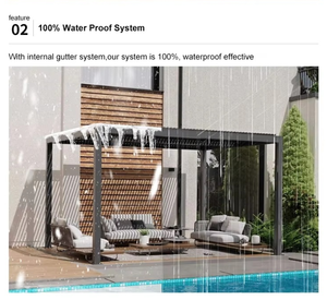 Gazebo in Alluminio Verniciato a Polvere con Tetto a Lamelle, Design Antivento per Balcone, Piccola Terrazza e Decorazioni da Giardino - Product Image 6