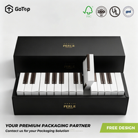 Caja de Regalo de Lujo Innovadora, Caja con Tapa y Base Estilo Piano, Inserto Personalizado, Caja de Embalaje de Papel Rígido Negro Mate