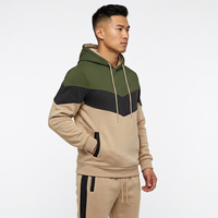 Ensemble de survêtement à capuche color block écologique pour homme, en polaire, avec logo personnalisé, idéal pour le sport et la détente, anti-boulochage