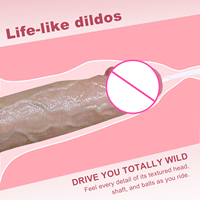 Dildo de Silicona Líquida Realista con Prepucio Móvil, Eyaculación de Agua, Dildos Grandes con Ventosa, Juguetes Sexuales para Adultos, Precio de Fábrica, Proveedor