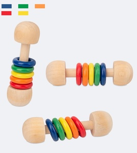 Juguetes musicales de madera al por mayor: Sonajeros de arcoíris, juguetes musicales de mano para bebés, instrumentos musicales Orff, juguetes de entrenamiento para sujeción manual - Product Image 2
