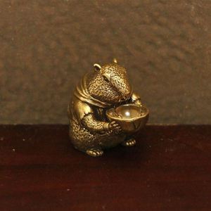 Figurine de marmotte 3D en laiton faite à la main, sculpture animale moderne et traditionnelle pour décoration de bureau, cadeau de collection - Product Image 2