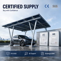 Structure de support modulaire pour carport photovoltaïque continu multi-voûtes en acier, zinc, aluminium et magnésium pour grande zone de stationnement extérieure