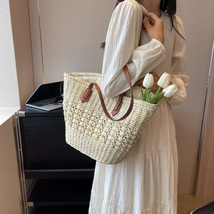 Bolso <span class=keywords><strong>de</strong></span> hombro para mujer, bolsos <span class=keywords><strong>de</strong></span> diseñador, bolso ecológico <span class=keywords><strong>de</strong></span> paja, minimalista, para verano, trabajo, viajes, versátil, <span class=keywords><strong>de</strong></span> gran capacidad, para <span class=keywords><strong>la</strong></span> <span class=keywords><strong>playa</strong></span> - Product Image 3