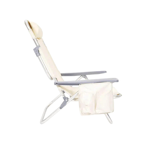 Sedia da <span class=keywords><strong>Spiaggia</strong></span> Moderna in Lega di Alluminio Leggera con Schienale Regolabile, Design Pieghevole <span class=keywords><strong>Portatile</strong></span> e Cuscino per Uso Esterno - Product Image 5