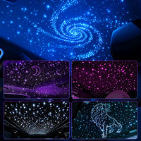 Kit de Luces de Techo de Fibra Óptica de Doble Cabezal con Control Remoto y por Aplicación, Color RGB, 2 Metros, para Techo de Coche, Efecto Cielo Estrellado