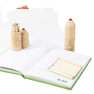 Regalos de Navidad Personalizados y Económicos para Niños, Ecológicos, en Tubo de Madera Natural, Lápices de Colores con Logotipo Personalizado - Product Image 3