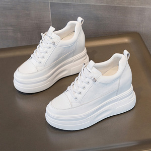 Zapatos de Mujer a la Moda, Zapatos Blancos con Plataforma y Suela Gruesa, Zapatos Casuales de Mujer con Banda Elástica - Product Image 6