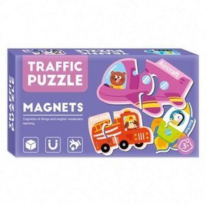 Juguete Educativo de Cartón, Refrigerador Magnético Irregular, Juego de 30 Piezas, Rompecabezas de Tráfico, Imanes para Refrigerador para Niños Pequeños - Product Image 2