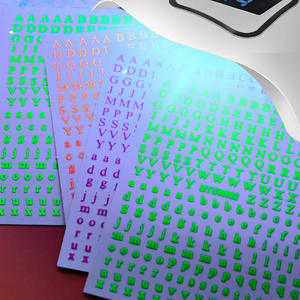 Autocollants pour ongles multicolores alphabet A-Z, autocollants 3D lumineux autocollants pour nail art, scrapbooking, décoration de coque de téléphone - Product Image 1