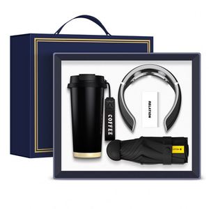 Ensemble cadeau haut de gamme pour entreprises : tasse personnalisée avec logo + masseur pour le cou + parapluie capsule, idéal pour les promotions d'entreprise et les cadeaux d'entreprise - Product Image 4