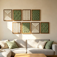 Tapisserie murale bohème à motifs géométriques tissée à la main pour salon, pièce de décoration minimaliste, table de style nordique