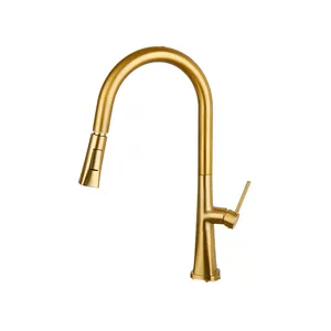 360 Rotation Kitchen faucet Brushed Gold kitchen taps Pull Out Kitchen sink faucet Single Handle mixer tap